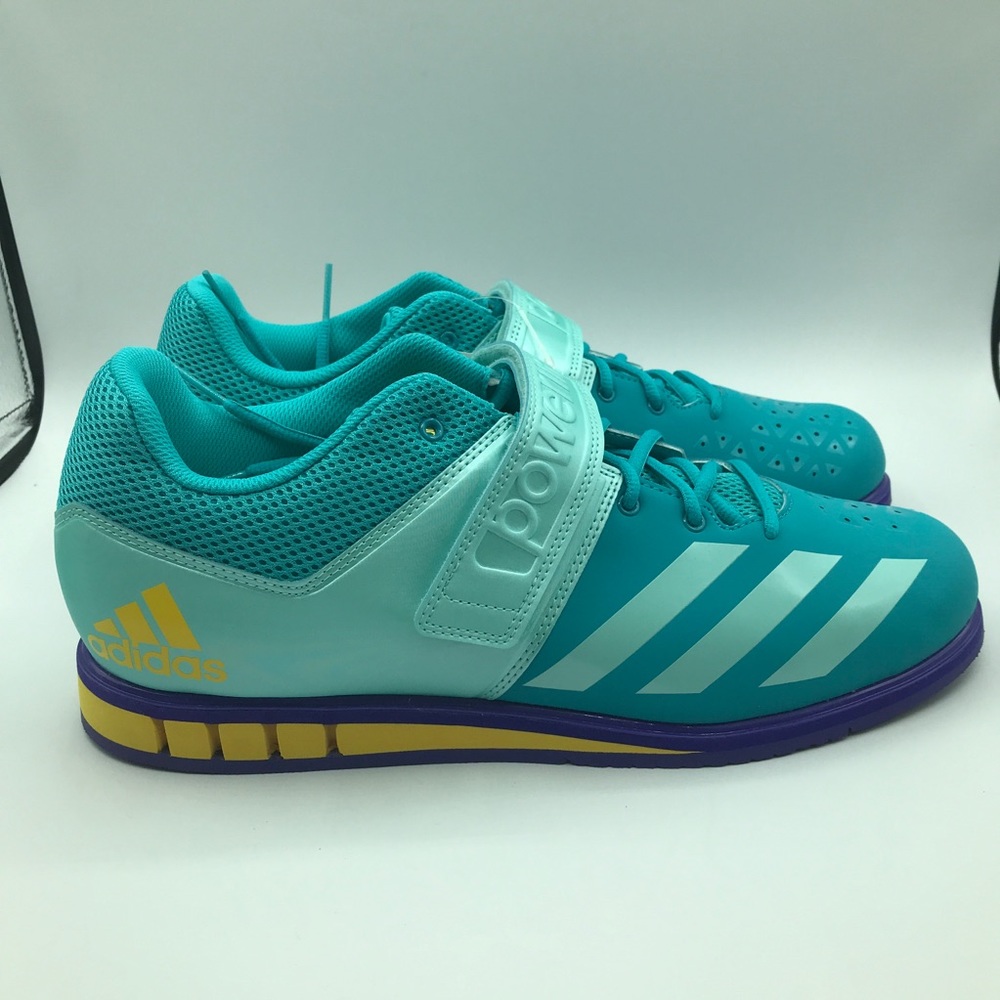 adidas Teal Athletic Shoes with Aqua, Yellow & Purple Accents